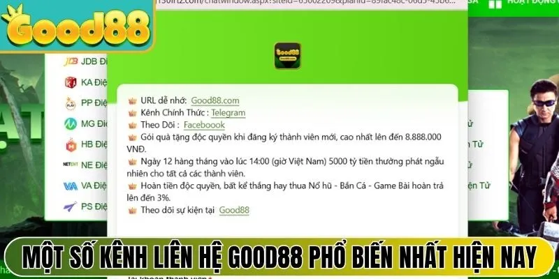 Một số kênh liên hệ Good88 phổ biến nhất hiện nay