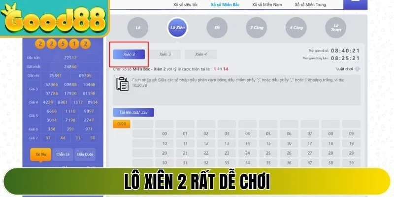 Lô xiên 2 rất dễ chơi