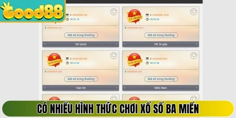 Có nhiều hình thức chơi xổ số ba miền